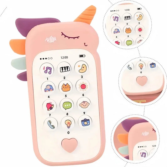 BABY SIMULATION TOY PHONE WITH TEETHER, SOUNDS AND MUSIC